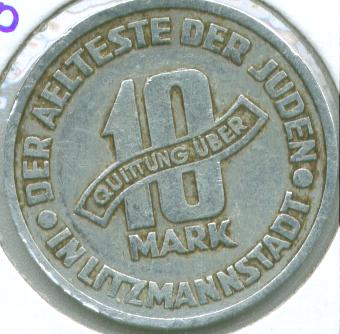 note from Lodz (Litzmannstadt) 5, 10, and 20 Mark Tokens