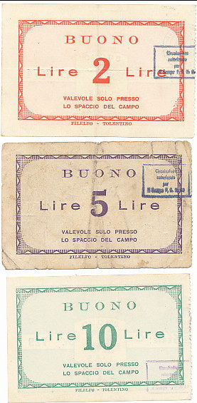 2, 5, and 10 Lire