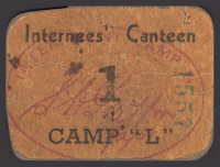 Camp L Canadian Internment Camp scrip