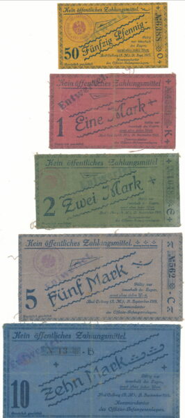 50 pfennig, 1, 2, 5, and10 marks