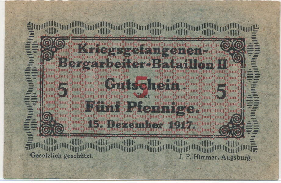 note from Bergarbeiter POW Camp